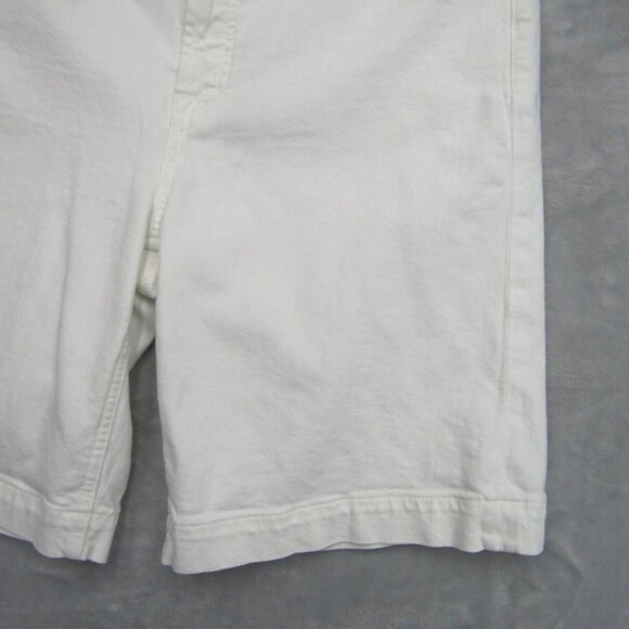 7 For All Mankind Jen 7 White Bermuda Denim Jean Shorts Size 16 New - Picture 2 of 11